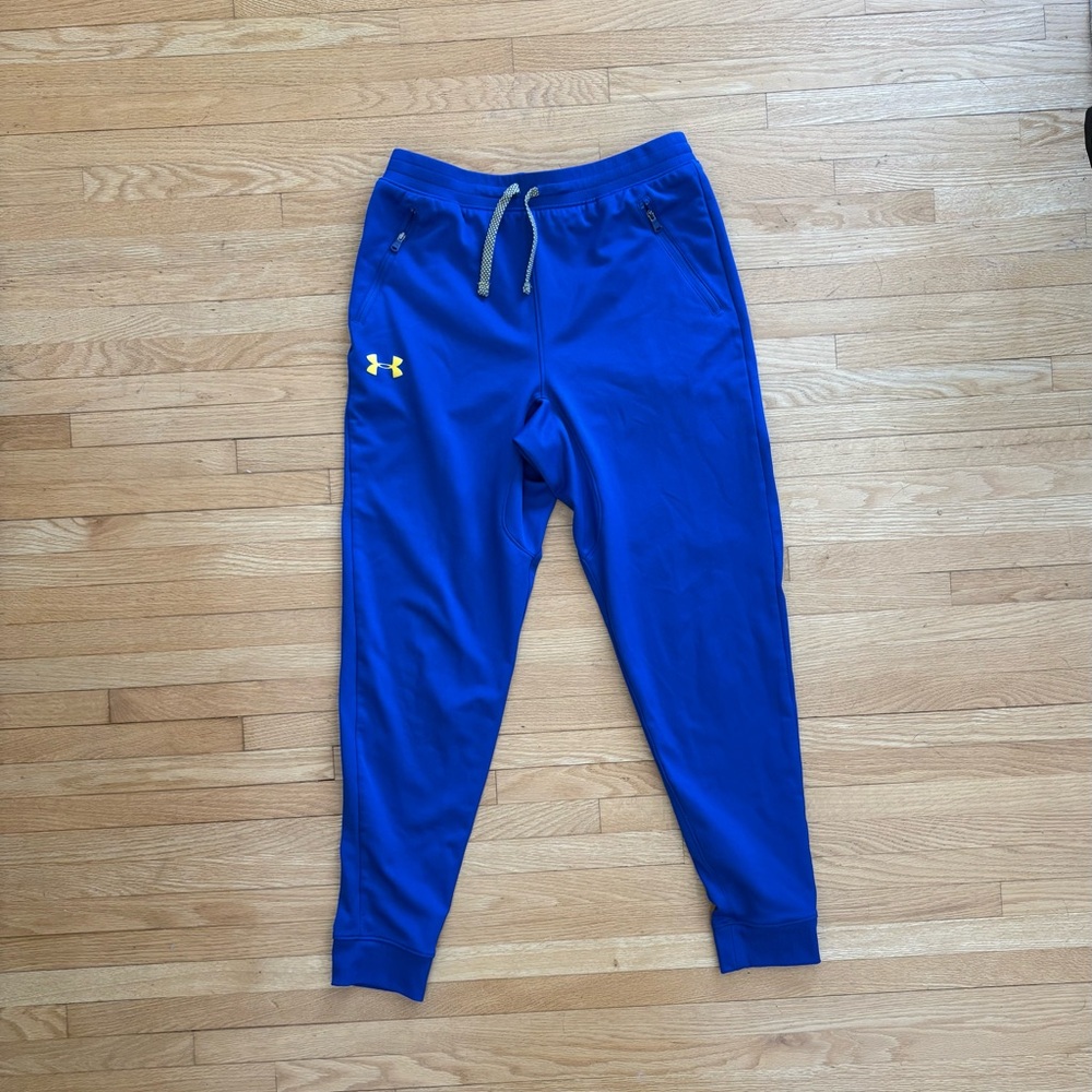 Under Armour Kids Royal Blue Joggers with Yellow Logo